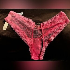 Victoria's Secret Pink Lace Thong with Heart Accent
